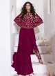 Magenta Marble Georgette Wedding Wear Pant Style Suit Fall Frenzy 8012 By Karma Trendz