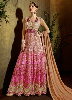 Beige Georgette Wedding Wear Floor Length Anarkali Vol 81 8103 By Karma Trendz