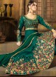 Green Silk Wedding Wear Floor Length Anarkali Mother & Daughter 8191 By Karma Trendz