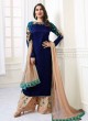 Blue Modal Satin Wedding Wear Palazzo Suits Sophie 9009 Series 9013 By Karma Trendz