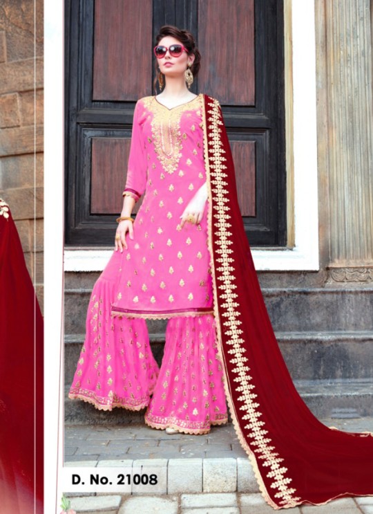 Pink Georgette Party Wear Pakistani Palazzo Salwar Kameez PHILLAURI VOL 8 21008 By PHILLAURI