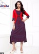 Red Blue Rayon Cotton Printed Party Wear Kurti LIBERATE-1003 By Kilruba
