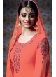 Orange Georgette Palazzo Suit Kimora Heer 7309 SC/004014 Orange Georgette Palazzo Suit Kimora Heer 7309 SC/004014