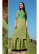 Mehandi Green Cotton Satin Palazzo Suit Kimora Heer 8902 SC/010370