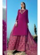 Magenta Cotton Satin Palazzo Suit Kimora Heer 8906 SC/010373 Magenta Cotton Satin Palazzo Suit Kimora Heer 8906 SC/010373