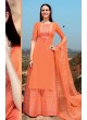 Orange Cotton Satin Palazzo Suit Kimora Heer 8907 SC/010375