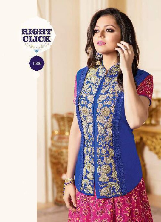 Magenta Georgette Jacket Style Anarkali Nitya 1601 Series 1606 By Lt Fabrics