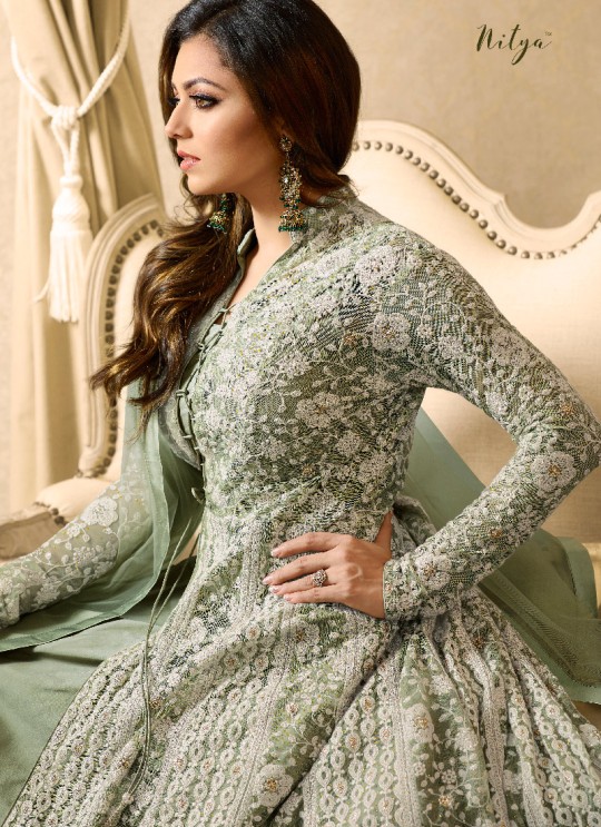 Green Net Jacket Style Anarkali Nitya Vol 117 1706 By Lt Fabrics
