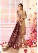 Gold Georgette Satin Churidar Suit Nitya Vol 121 2104 By Lt Fabrics