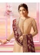 Gold Georgette Satin Churidar Suit Nitya Vol 121 2104 By Lt Fabrics