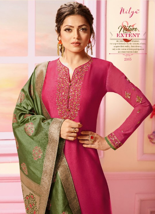 Pink Georgette Satin Churidar Suit Nitya Vol 121 2105 By Lt Fabrics