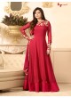 Maroon Georgette Gown Style Anarkali Nitya 88 Series 88001 By Lt Fabrics