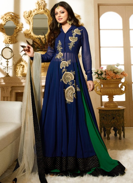 Blue Georgette Skirt Kameez Nitya 90 Series 90003 By Lt Fabrics Blue Georgette Skirt Kameez Nitya 90 Series 90003 By Lt Fabrics