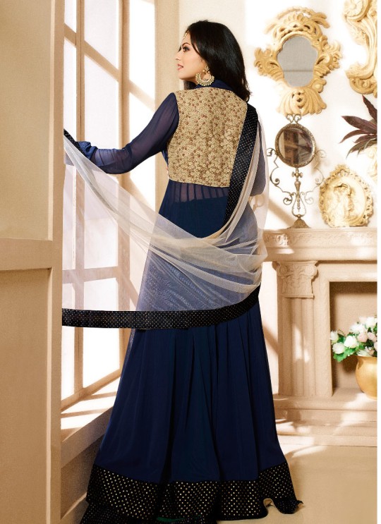 Blue Georgette Skirt Kameez Nitya 90 Series 90003 By Lt Fabrics Blue Georgette Skirt Kameez Nitya 90 Series 90003 By Lt Fabrics