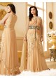 Gold Georgette Anarkali With Jacket Nitya 90 Series 90009 By Lt Fabrics