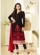 Black Faux Georgette Churidar Suit Nitya 94 Series 94003 By Lt Fabrics