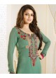 Green Faux Georgette Churidar Suit Nitya 94 Series 94009 By Lt Fabrics