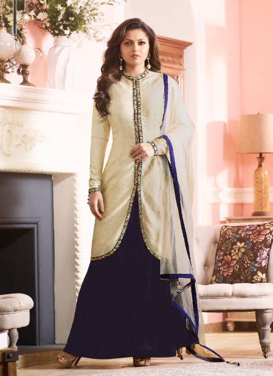 Blue Art Silk Jacket Style Anarkali Nitya Vol -97 97006 By Lt Fabrics