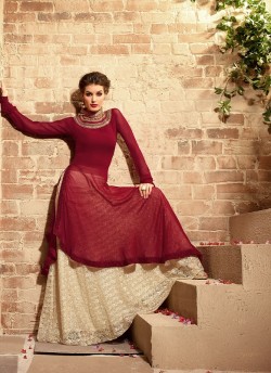 Maroon Georgette Pakistani Salwar Kameez Infinity 3109 By Maisha