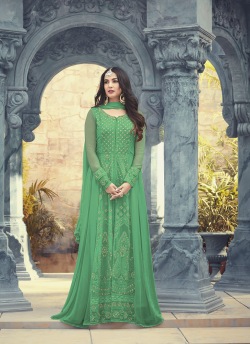 Georgette Anarkali Suit Pearl 5508B Color By Maisha