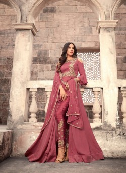 Cherry Georgette Floor Length Anarkali Zuaan 5201 By Maisha