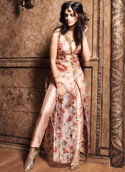 Rose Pink Art Silk Pakistani Salwar Kameez Addiction-9 24002 By Maisha