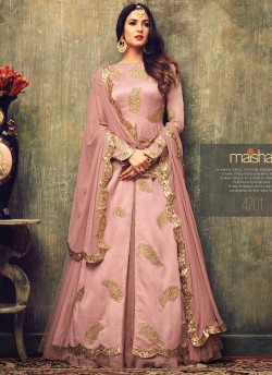 Pink Net Pakistani Salwar Kameez Azara 4701 By Maisha