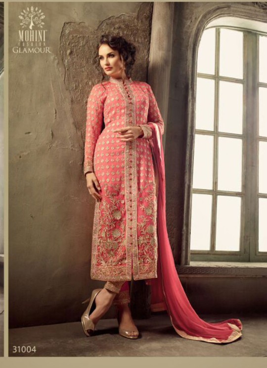 Pink Georgette Pant Style Suit GLAMOUR VOL 31 31004 By Mohini Fashion