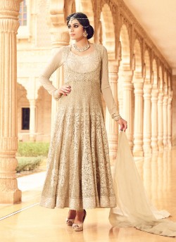 Beige Net Anarkali Suit GLAMOUR VOL 35 35005 By Mohini Fashion