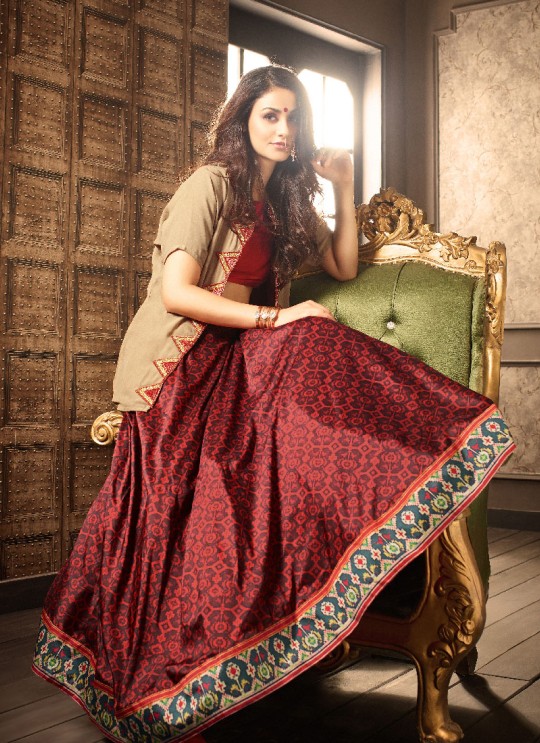 Maroon Georgette N Silk Partywear Lehenga GLAMOUR VOL 41 41007 By Mohini Fashion