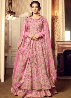 Pink Net Gown Style Anarkali GLAMOUR VOL 43 43004 By Mohini Fashion