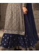 Blue Georgette Skirt Kameez GLAMOUR VOL 47 47001B By Mohini Fashion