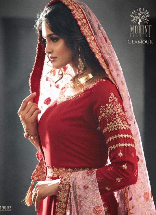 Red Georgette Gown Style Anarkali GLAMOUR VOL 49 49003 By Mohini Fashion