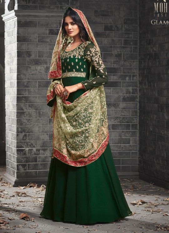 Green Georgette Gown Style Anarkali GLAMOUR VOL 49 49005 By Mohini Fashion
