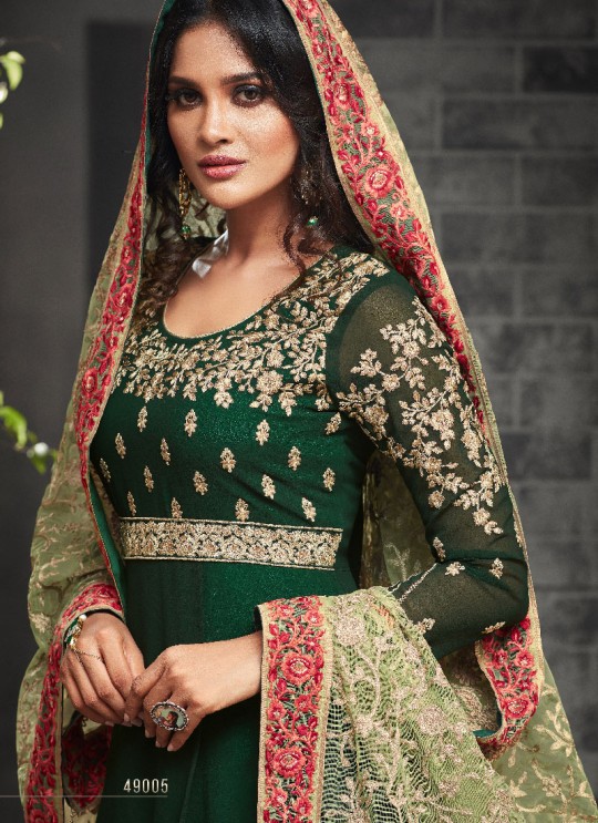Green Georgette Gown Style Anarkali GLAMOUR VOL 49 49005 By Mohini Fashion