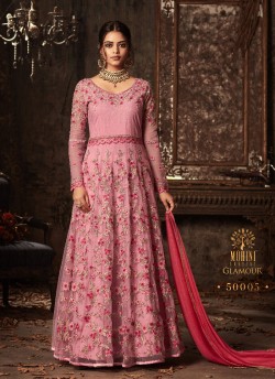 Pink Net Floor Length Anarkali GLAMOUR VOL 50 50005 By Mohini Fashion