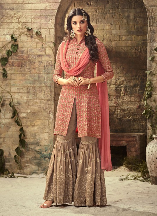 Pink Georgette Sharara Suit GLAMOUR VOL 52 52003 By Mohini Fashion