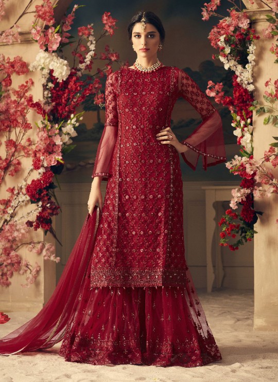 Maroon Net Palazzo Suit GLAMOUR VOL 54 54001 By Mohini Fashion Maroon Net Palazzo Suit GLAMOUR VOL 54 54001 By Mohini Fashion