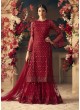 Maroon Net Palazzo Suit GLAMOUR VOL 54 54001 By Mohini Fashion