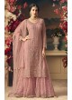 Pink Net Palazzo Suit GLAMOUR VOL 54 54003 By Mohini Fashion