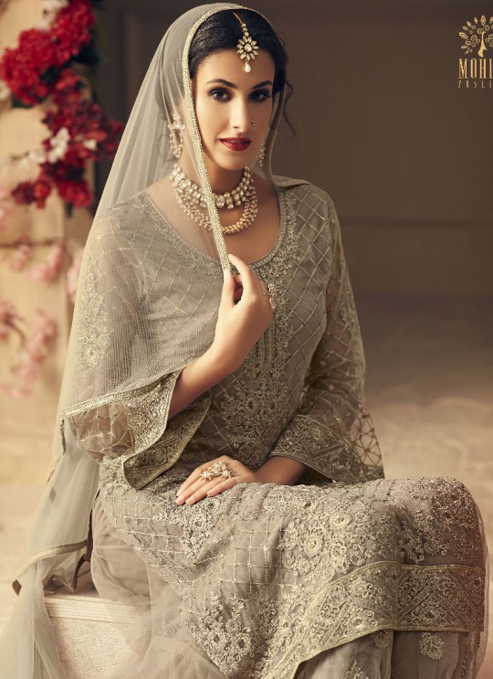 Grey Net Palazzo Suit GLAMOUR VOL 54 54004 By Mohini Fashion
