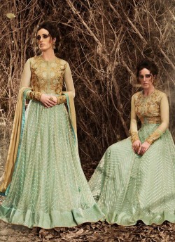 Green Net Anarkali Suits 3049 By Nakkashi