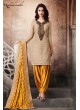 Mustard Khadi Silk Patiala Suit 3067 By Nakkashi