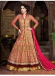Red N Gold Net Anarkali Suit  4809 By Swagat NX