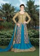 Blue, Gold Net, Art Silk Designer Salwar Suit  4901B By Swagat NX