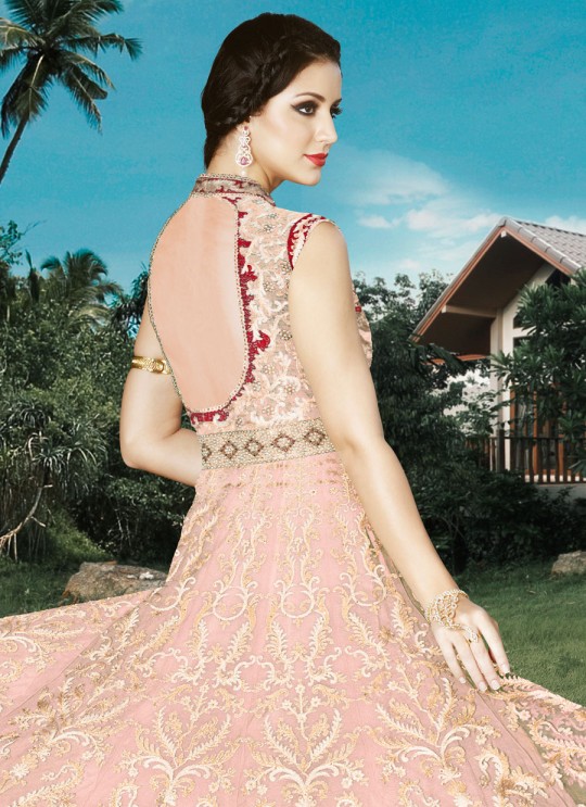 Pink Net Floor Length Anarkali Suit  4908A By Swagat NX