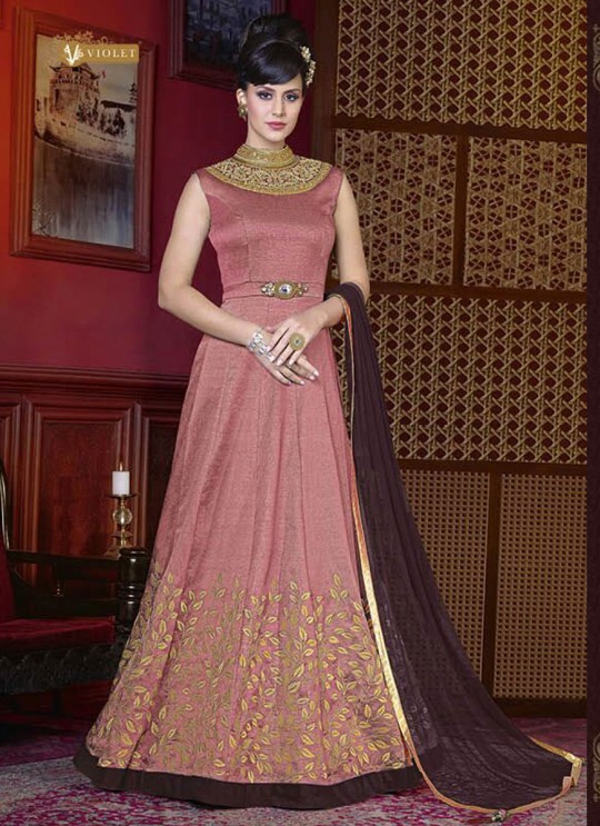 Pink Silk Gown Style Anarkali  5212A By Swagat NX
