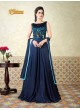 Blue Modal Satin Gown Style Suit  5311 By Swagat NX
