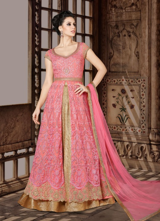 Pink Net Skirt Kameez  5407 By Swagat NX