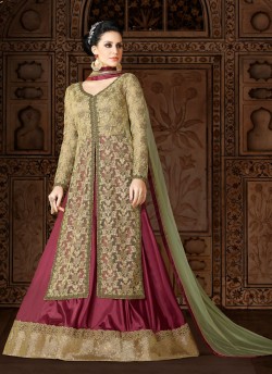 Beige, Cherry Net Designer Suit  5410 By Swagat NX